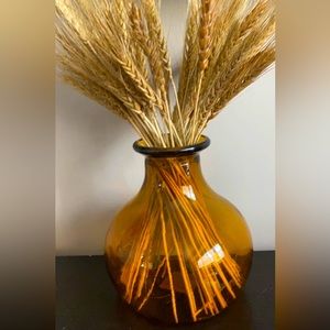 Boho Amber brown glass vase